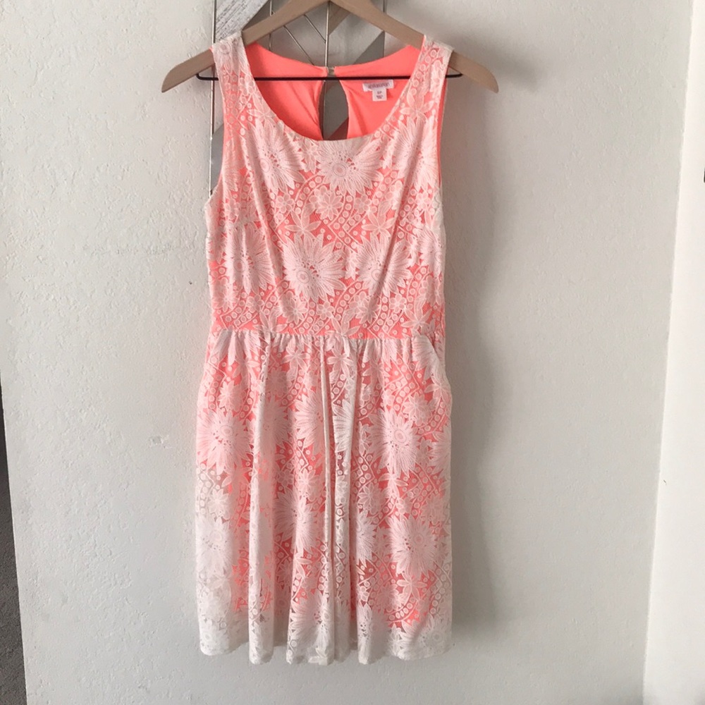 Xhilaration neon and eyelet/lace dress